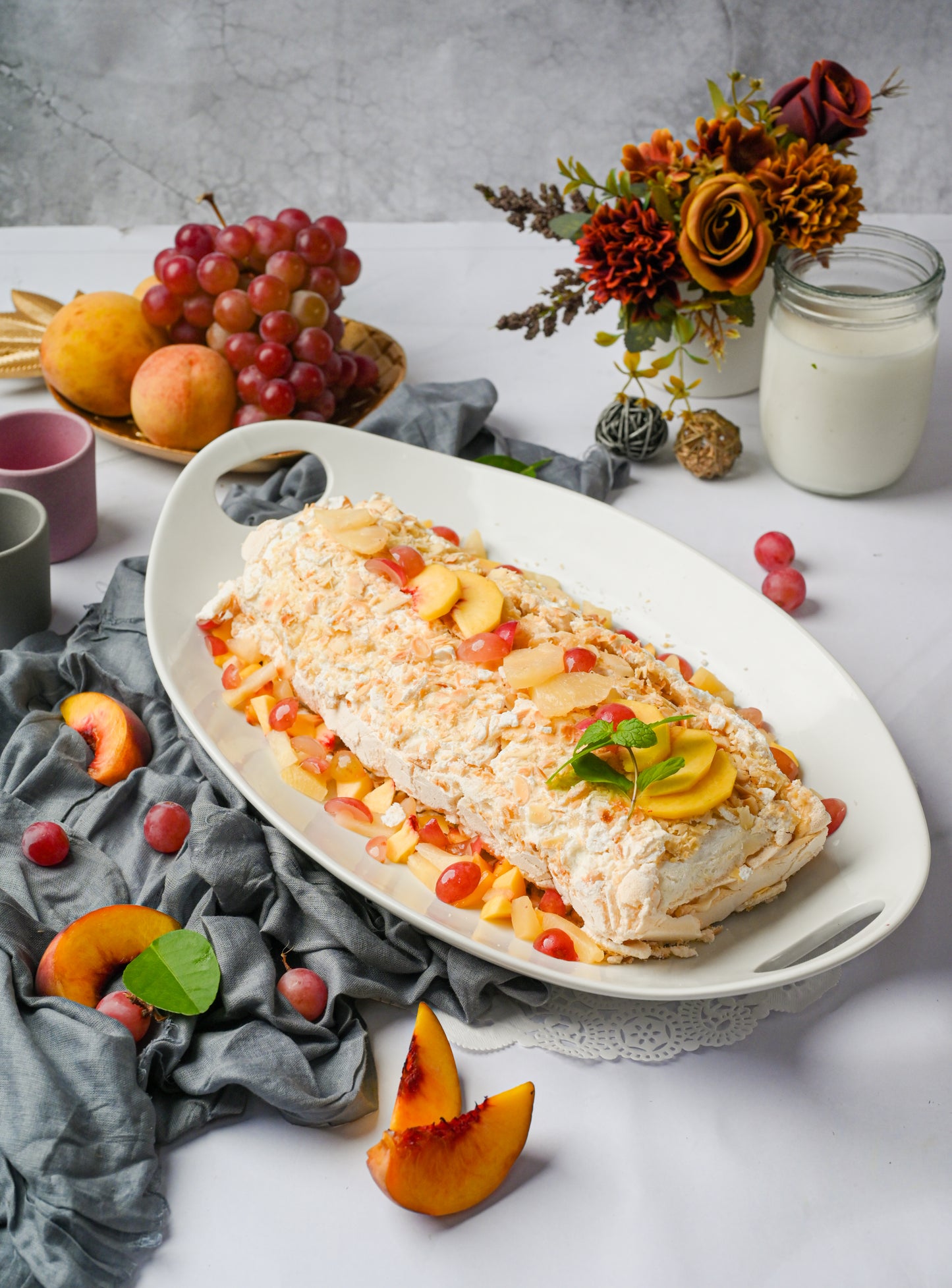 Mix Fruit Meringue Roulade
