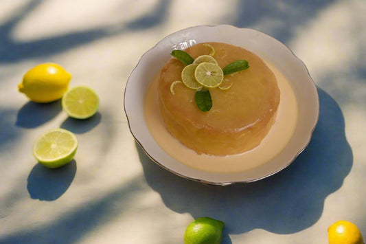 Lemon Curd Tres Leches Cake: Soft sponge soaked in a lemon-infused Tres Leches blend, topped with tangy lemon curd and fresh cream.